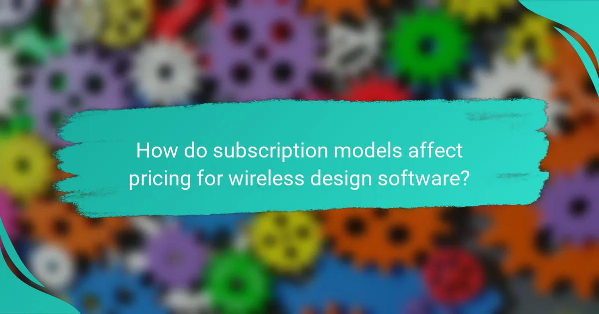 How do subscription models affect pricing for wireless design software?