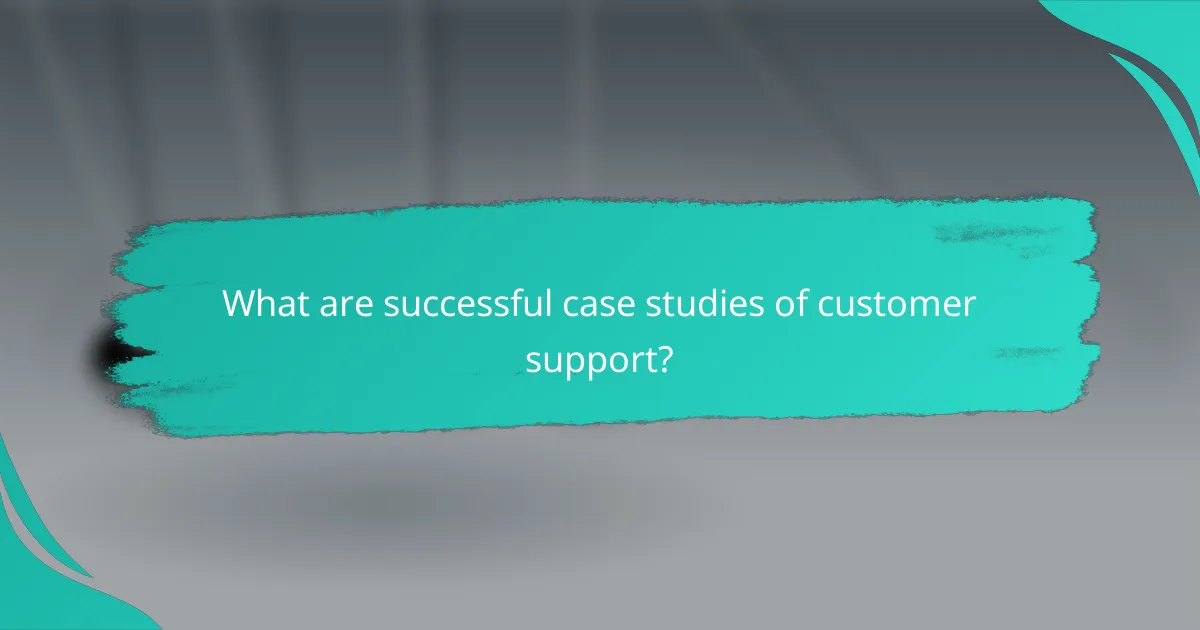 What are successful case studies of customer support?