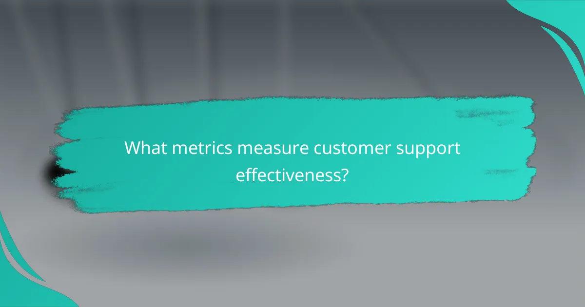 What metrics measure customer support effectiveness?
